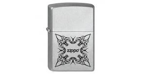 Зажигалка ZIPPO Tattoo Design, с покрытием Satin Chrome™, латунь/сталь, серебристая, 36x12x56 мм